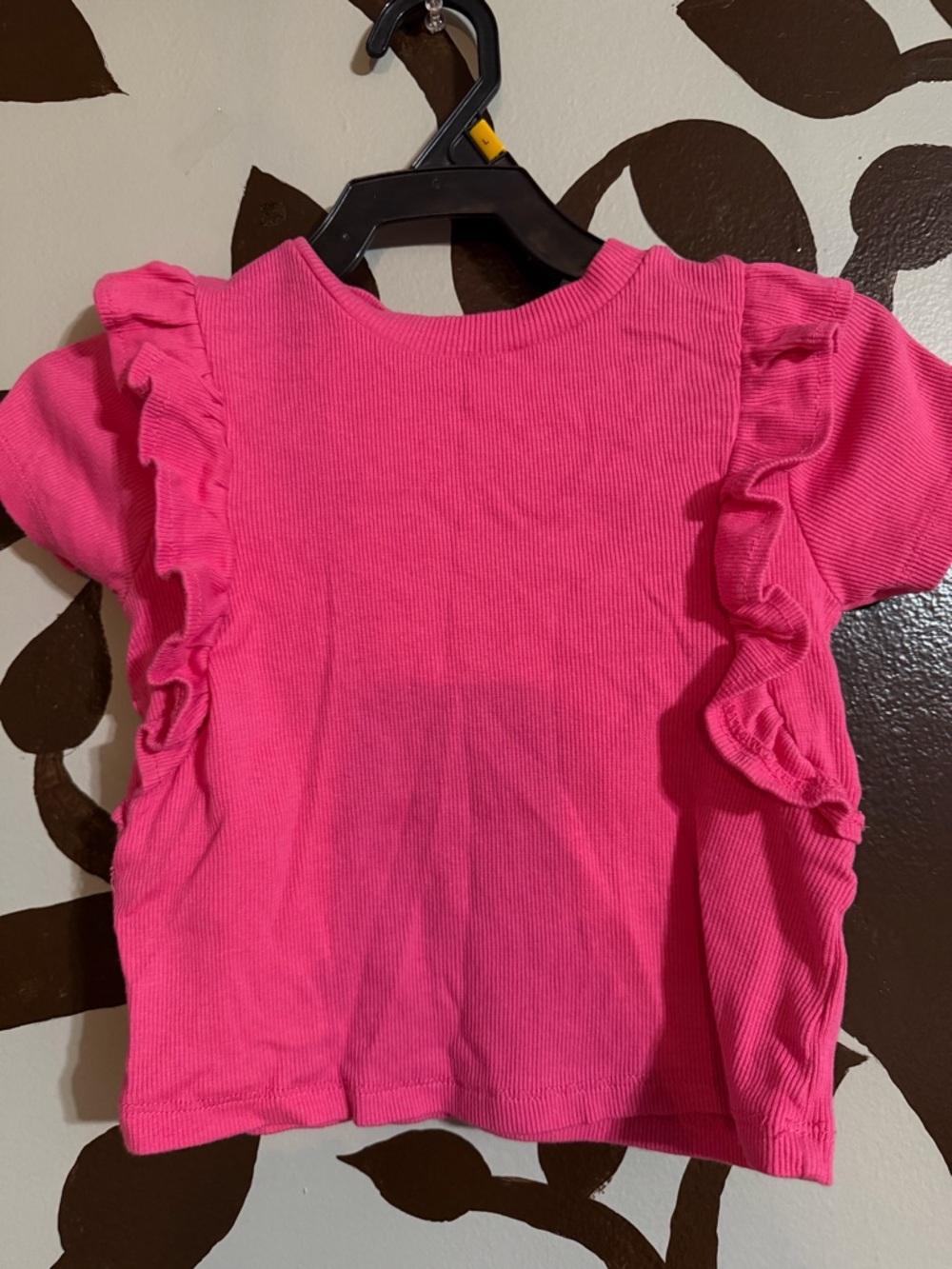 Jessica Simpson Hot Pink Ruffle Sleeve Tee